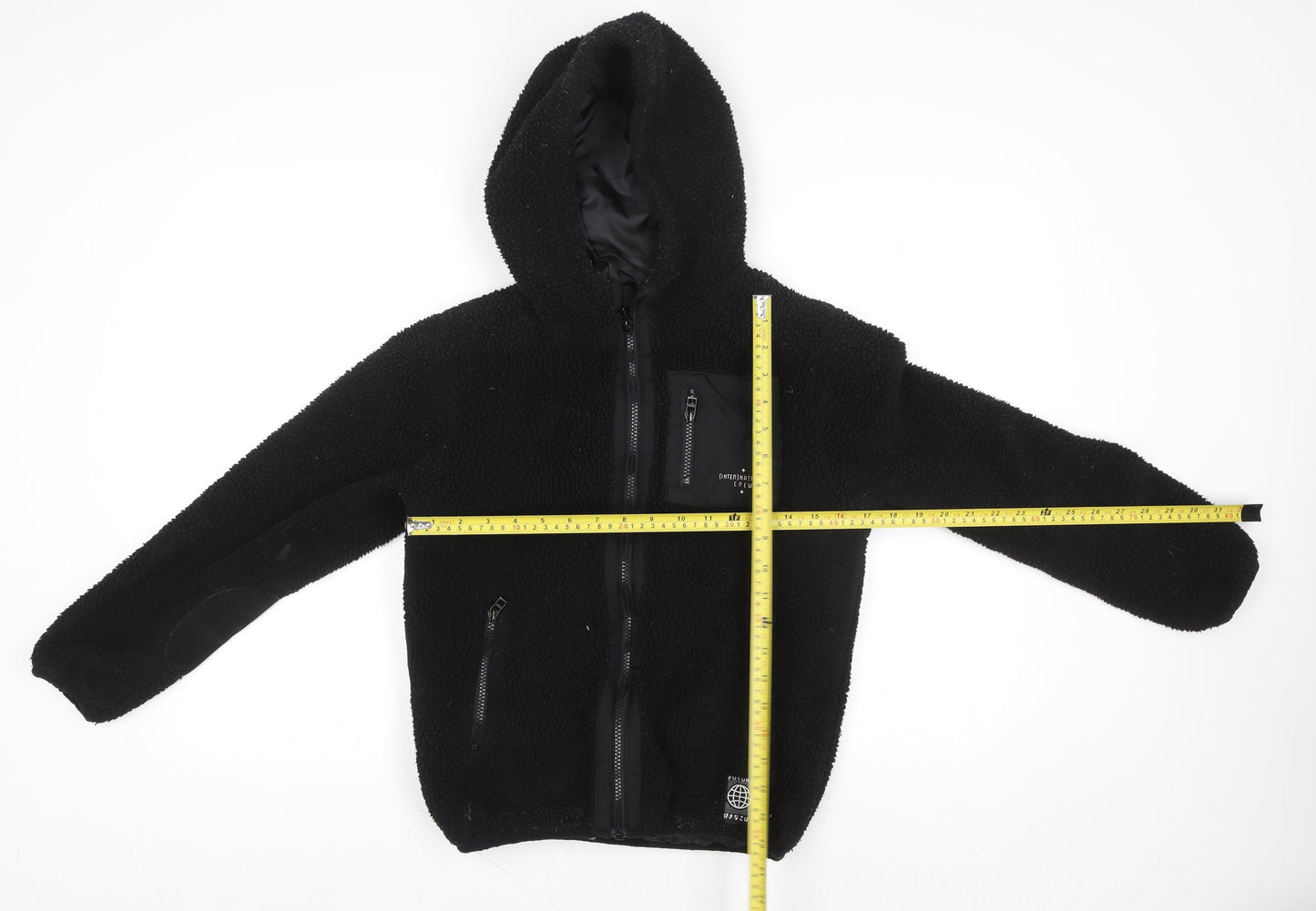 F&F Boys Black Hooded Fleece Zip Jacket 11-12 Years