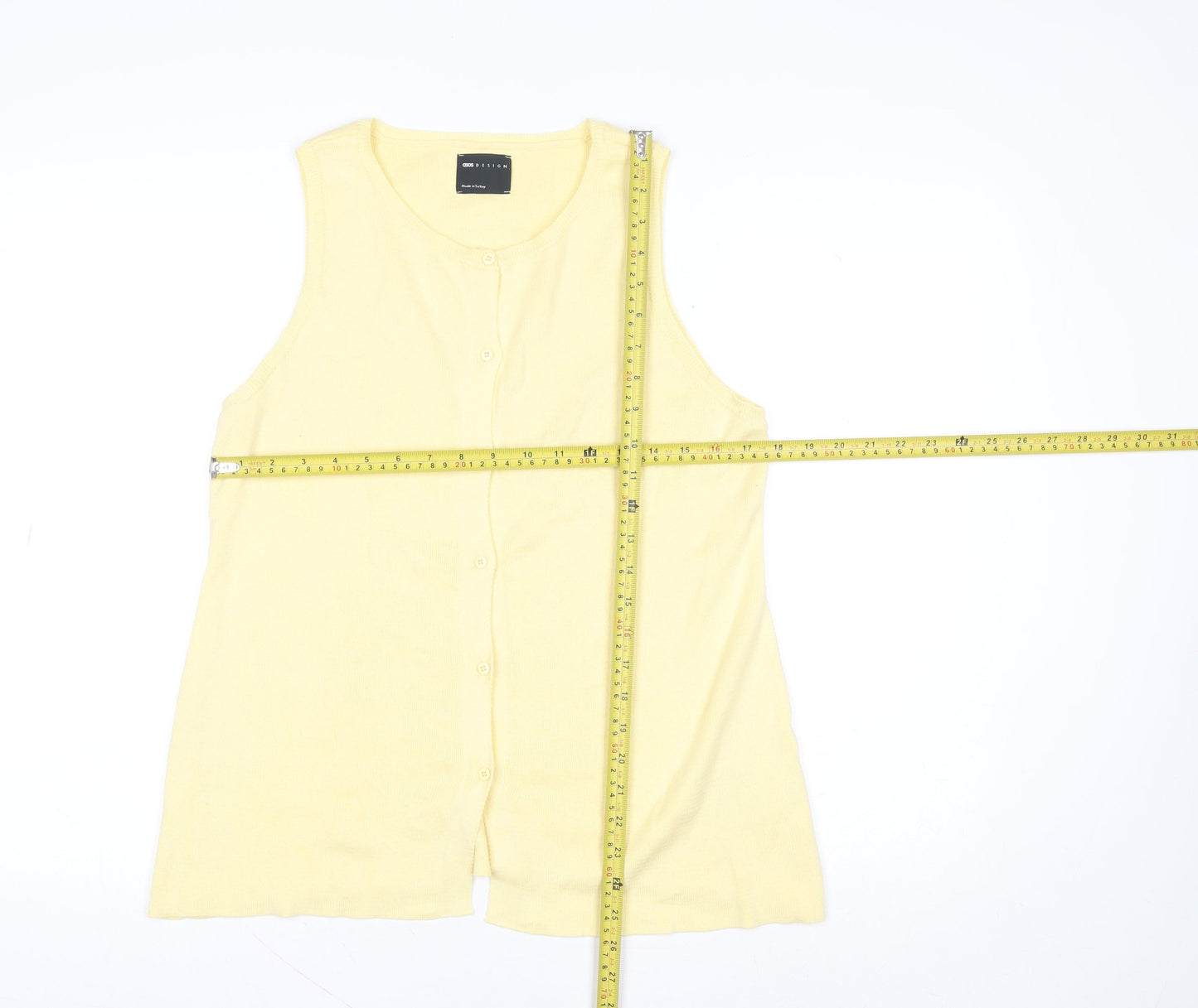 ASOS Women Yellow Sleeveless Button Camisole Top M