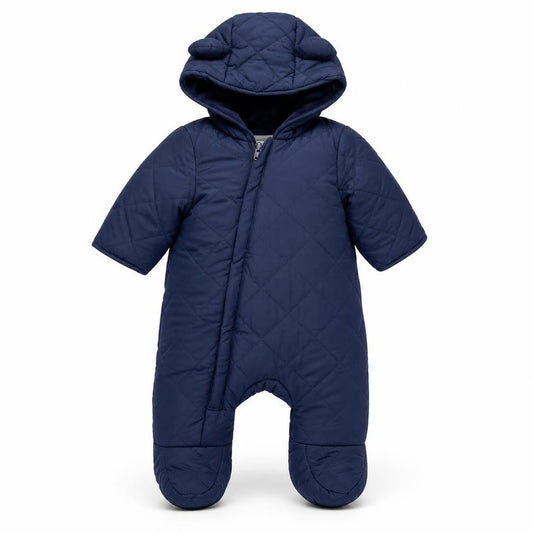 Primark Blue Quilted Hooded Snowsuit 3-6 Months Unisex Baby Winter Wear