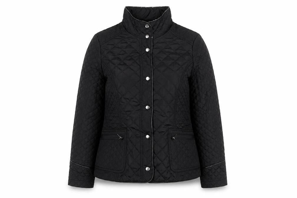 Wallis Womens Black Quilted Mid-Length Jacket Size 14