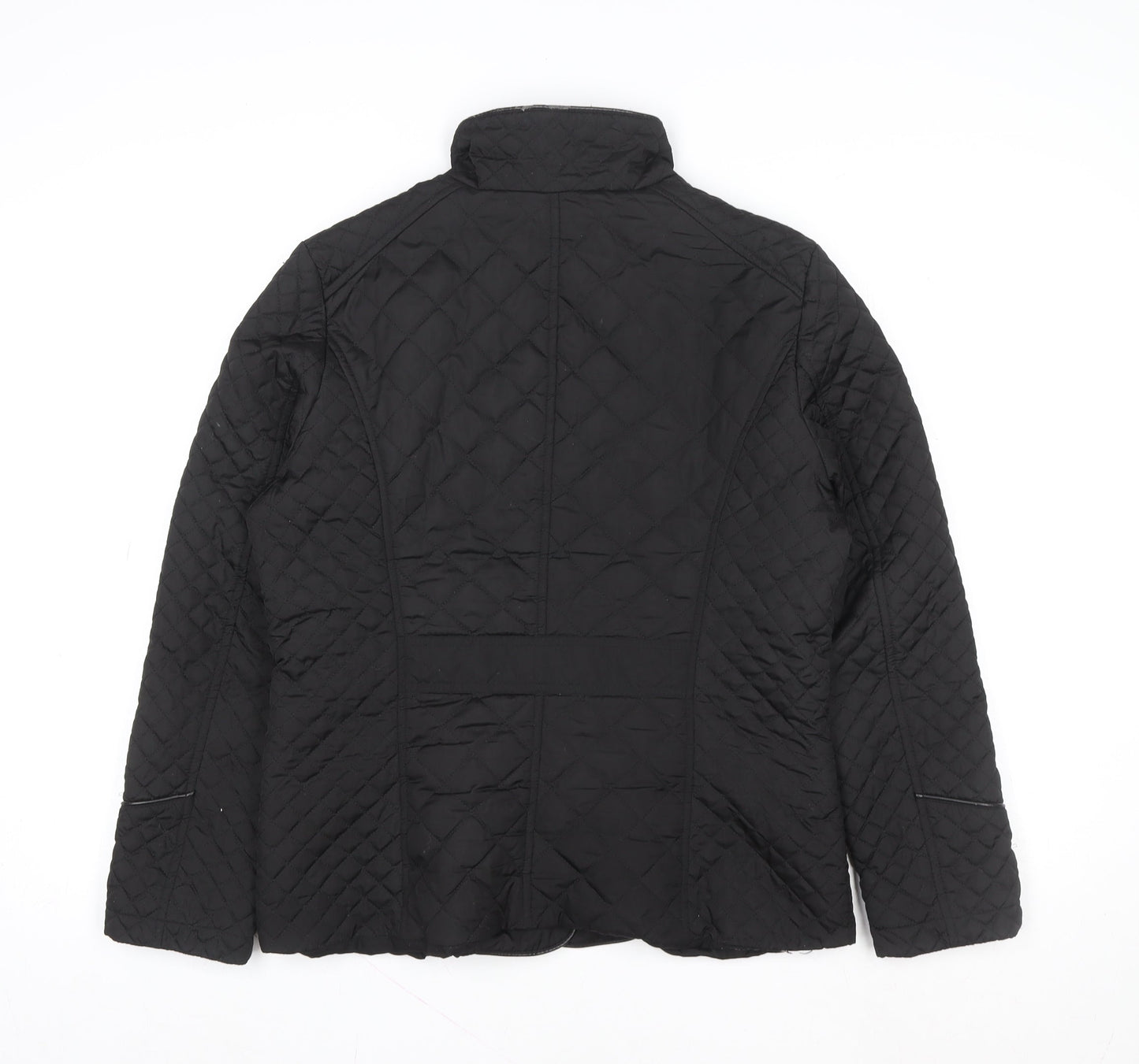 Wallis Womens Black Quilted Mid-Length Jacket Size 14