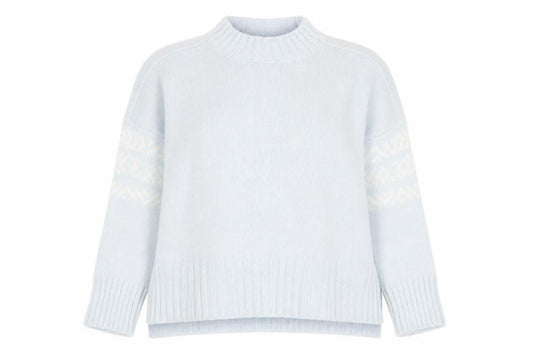 WoolOvers Women Blue Wool Mohair Mock Neck Long Sleeve Jumper L
