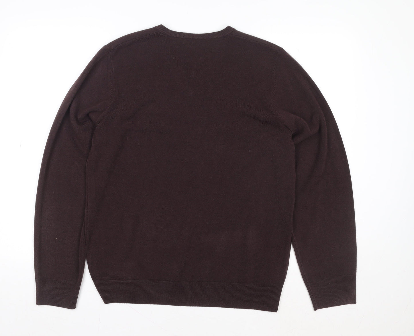 Marks and Spencer Mens Brown V-Neck Knit Sweatshirt Medium