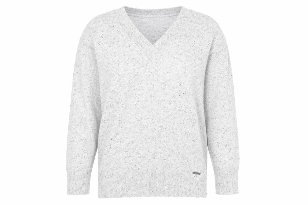 Superdry Women's Grey V-Neck Pullover Jumper XS Wool Blend