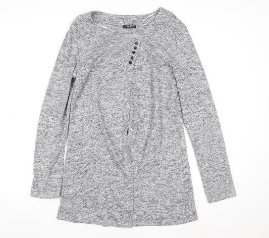 Quiz Women’s Grey Long Sleeve Jersey Top Size 12 Classic Style