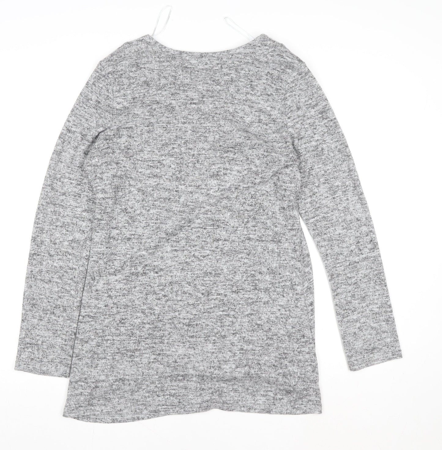 Quiz Women’s Grey Long Sleeve Jersey Top Size 12 Classic Style
