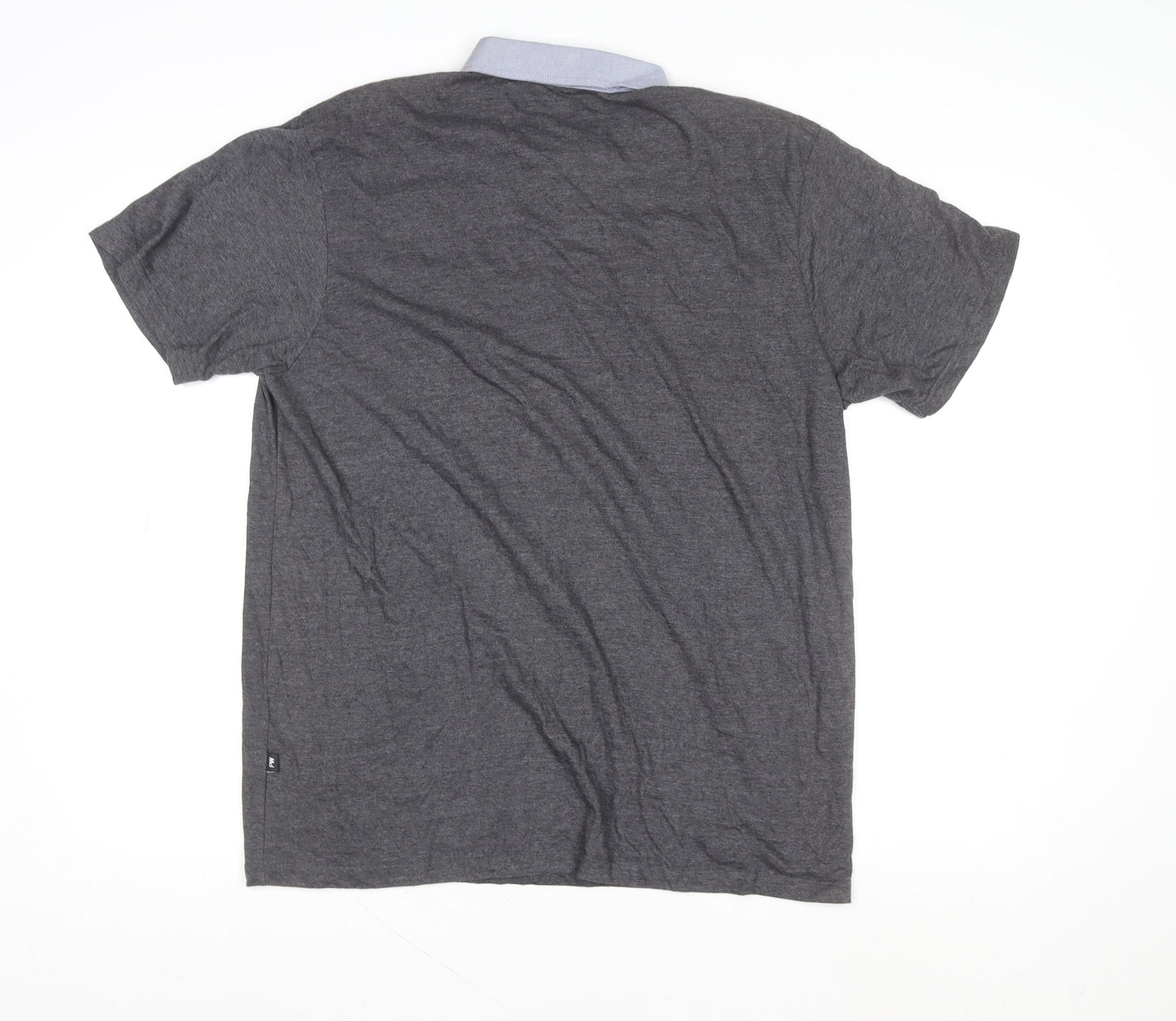 Peter Werth Men's Grey Short Sleeve Button-Down Polo Shirt Size L