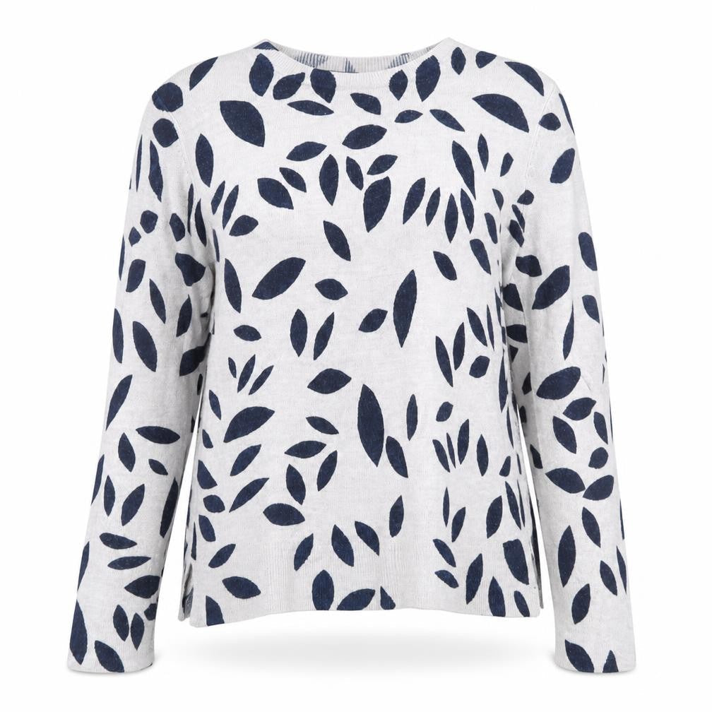 Marks & Spencer Women Grey Mix Leaf Print Pullover Sweatshirt Size 8