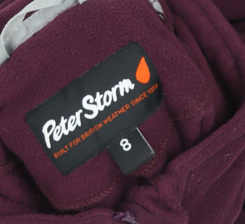 Peter Storm Womens Purple Fleece Zip Jacket Size 8 Regular Fit