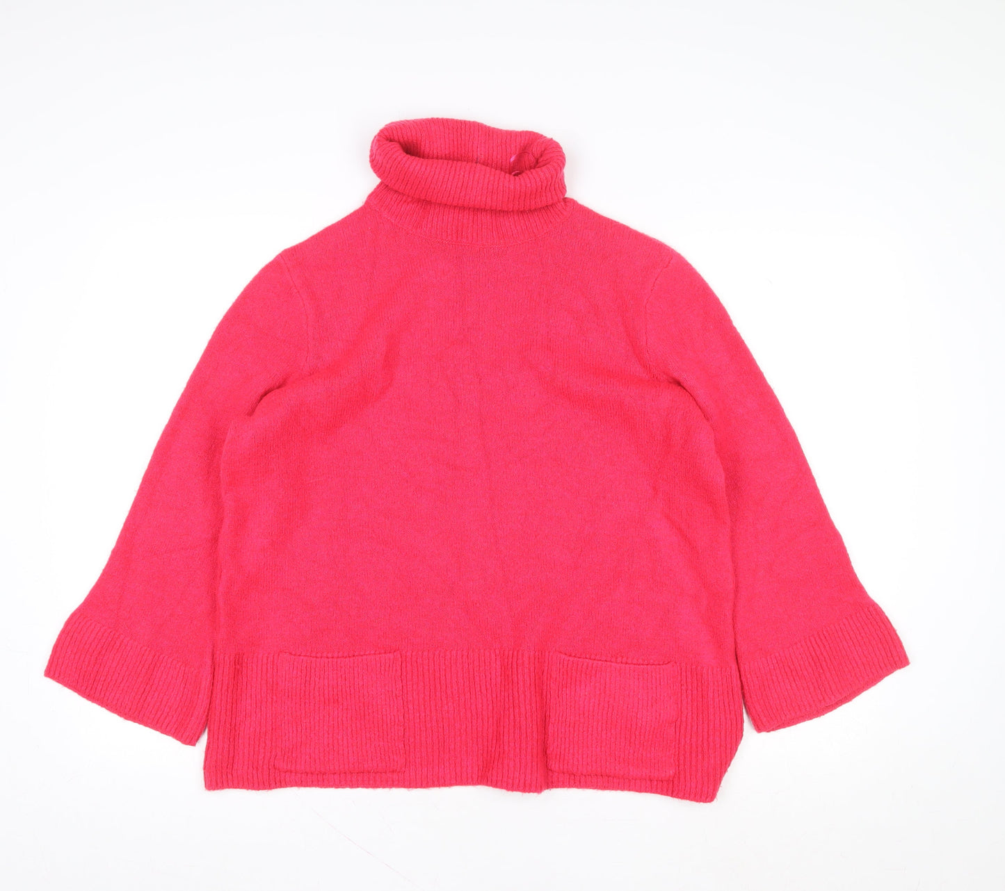 Savida Women’s Pink Roll Neck Long Sleeve Jumper Size XL