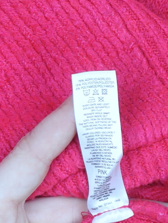 Savida Women’s Pink Roll Neck Long Sleeve Jumper Size XL