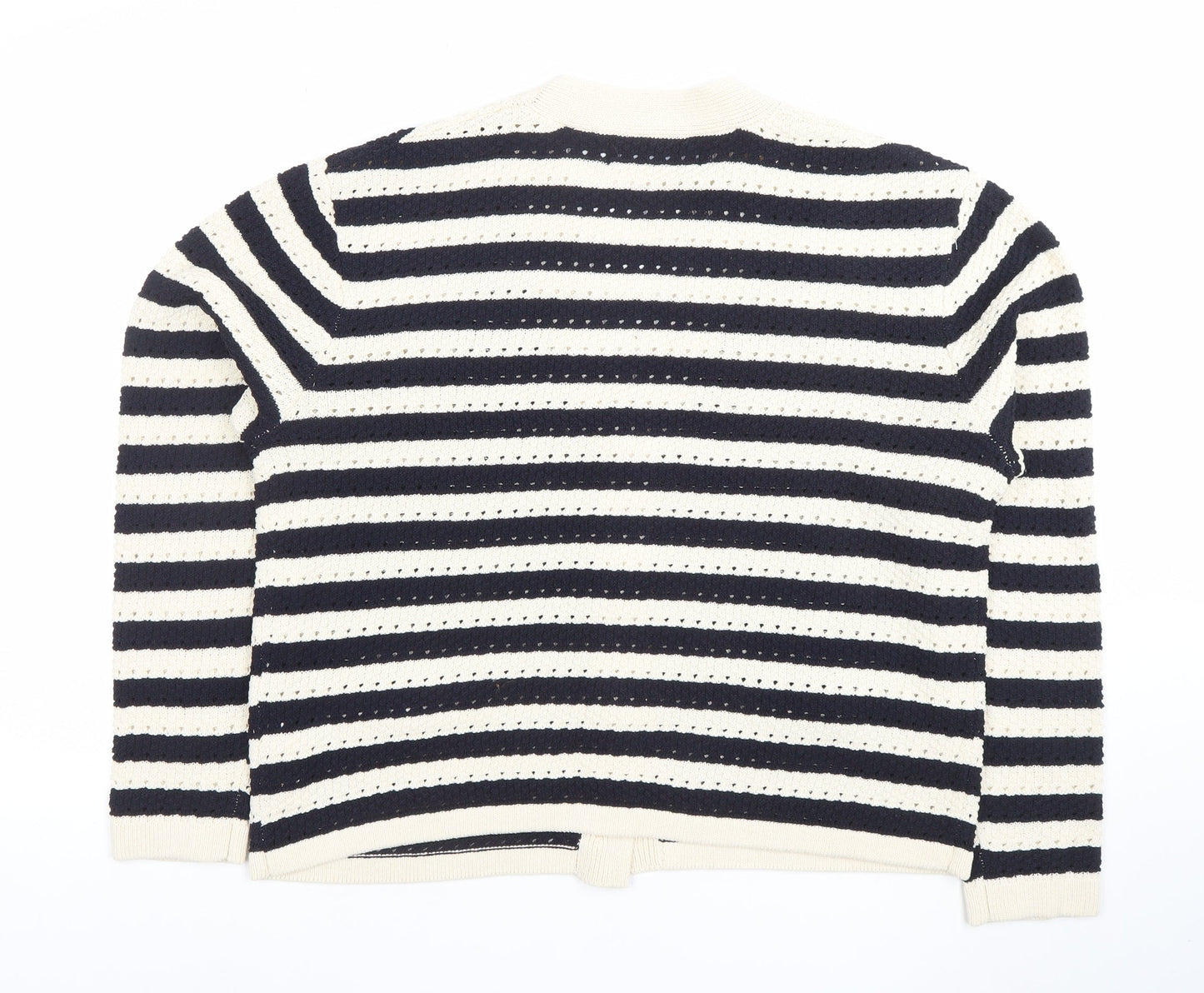 Primark Women’s Black & White Striped V-Neck Knit Cardigan L