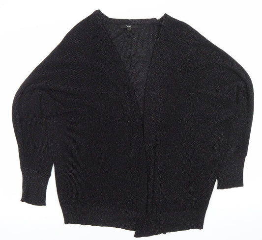 Next Women's Black Glitter Open Knit Long Sleeve Cardigan M