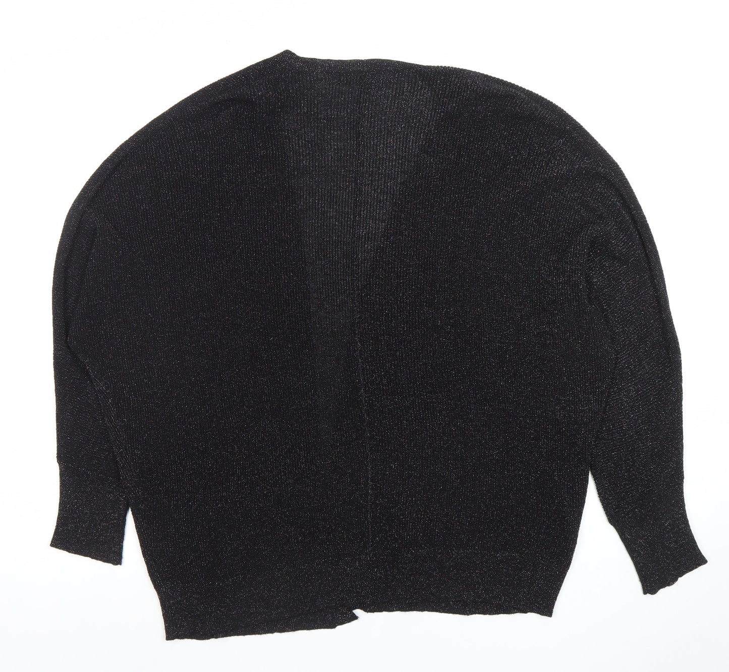 Next Women's Black Glitter Open Knit Long Sleeve Cardigan M