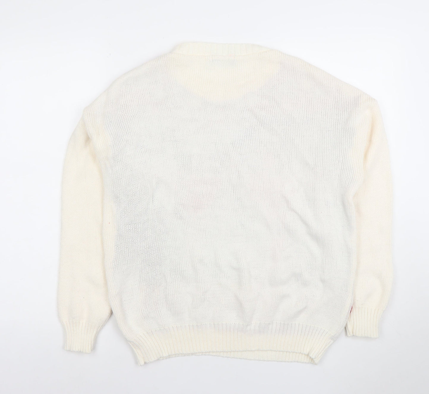 Sixth Avenue Women's White Penguin Christmas Jumper Size S