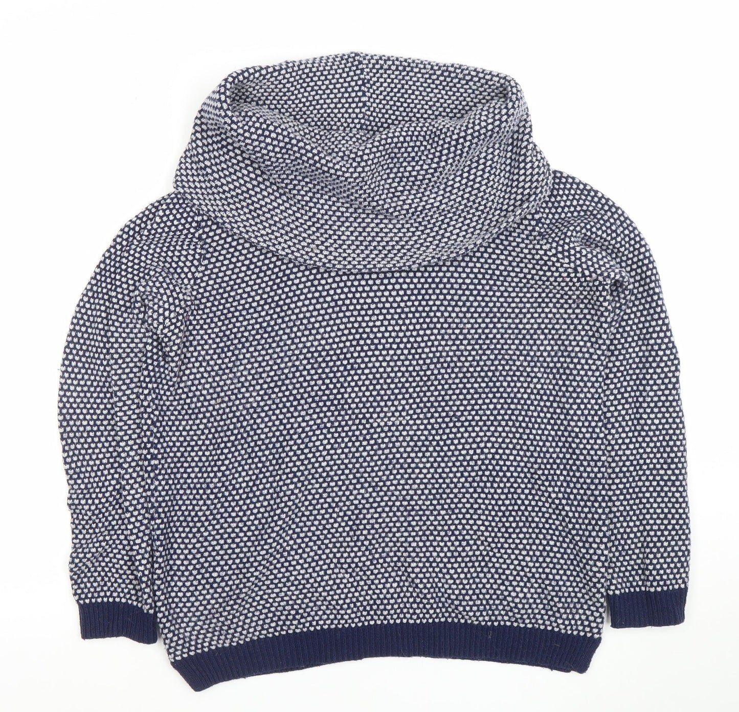 Wallis Women Blue Chunky Knit Cowl Neck Long Sleeve Jumper S