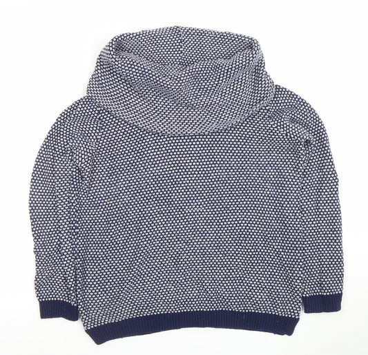 Wallis Women Blue Chunky Knit Cowl Neck Long Sleeve Jumper S