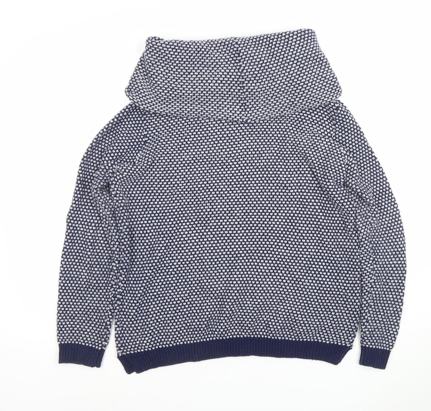 Wallis Women Blue Chunky Knit Cowl Neck Long Sleeve Jumper S
