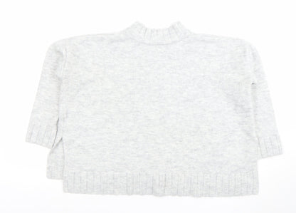 Dreams London Women's Grey V-Neck Knit Pullover Jumper One Size