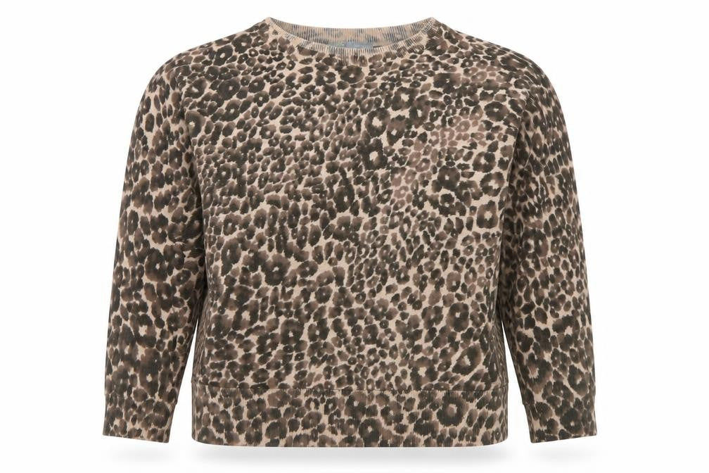 Marks & Spencer Womens Brown Animal Print Long Sleeve Knit Top UK 14