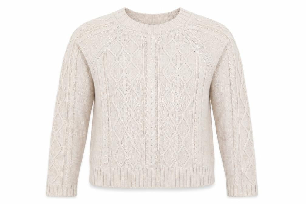 GAP Women's Beige Cable-Knit Cotton Jumper Size L