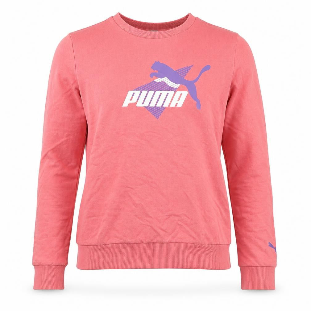 Puma Women Pink Crew Neck Long Sleeve Pullover Sweatshirt Size S