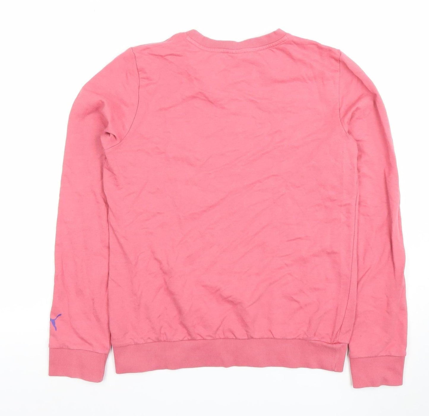 Puma Women Pink Crew Neck Long Sleeve Pullover Sweatshirt Size S