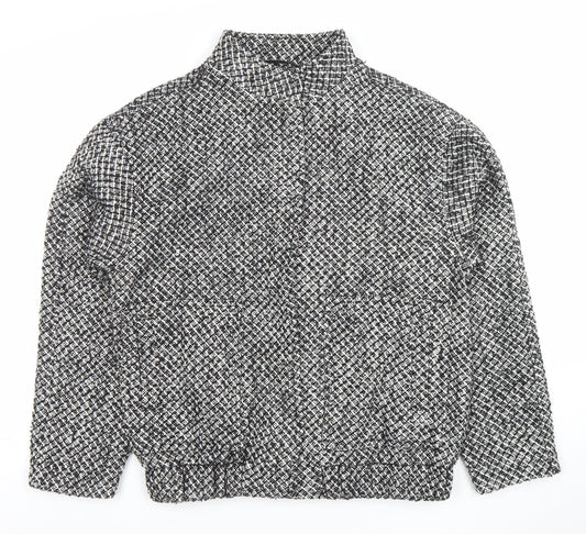 Soyaconcept Women’s Black Tweed Bomber Jacket Size S
