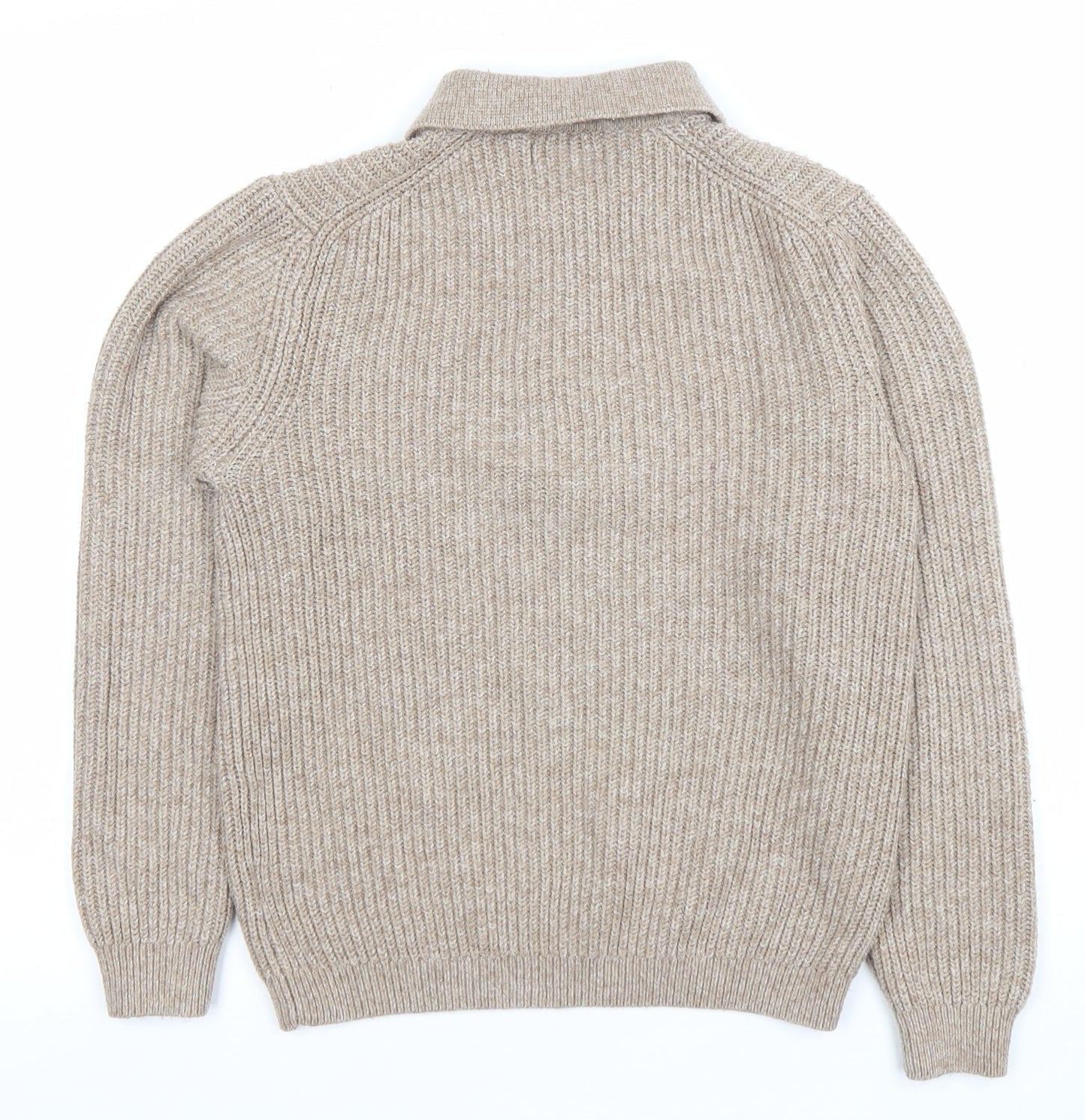 Next Boys Beige 11 Years Ribbed 1/2 Zip Collared Jumper Acrylic Blend