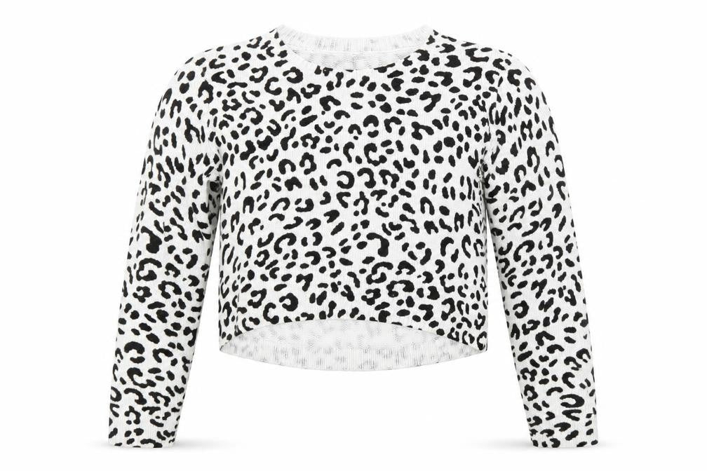 H&M Divided Women's White Animal Print Knit Jumper Size S