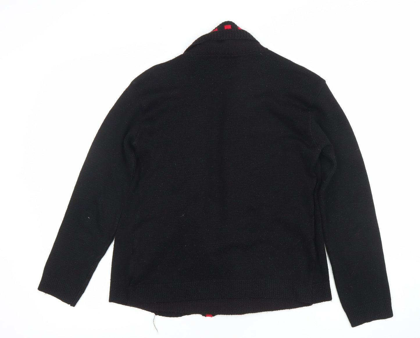 Q7 Women's Black Cardigan S Long Sleeve Knit Open Front