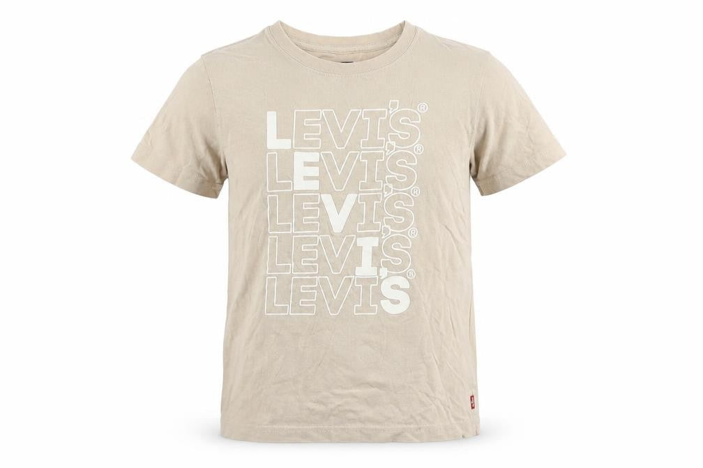 Levi's Boys Beige Logo T-Shirt 10 Years Short Sleeve Organic Cotton