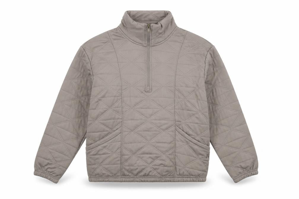 Avalanche Women's Grey Quilted 1/4 Zip Pullover Sweatshirt L