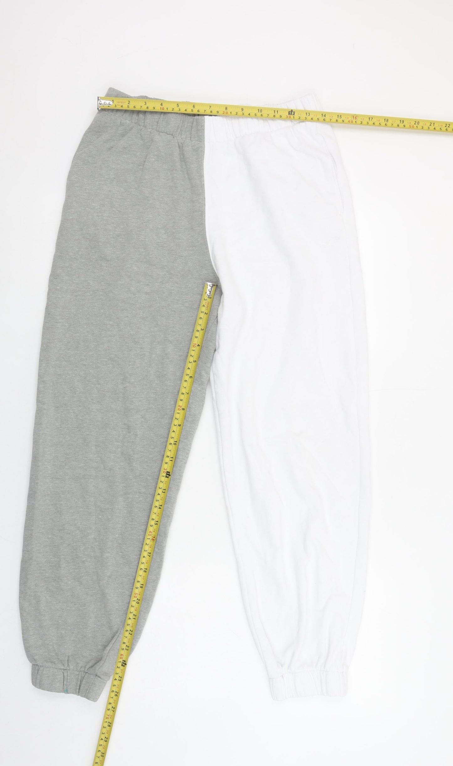 Hollister Women’s Grey & White Ultra High-Rise Joggers M