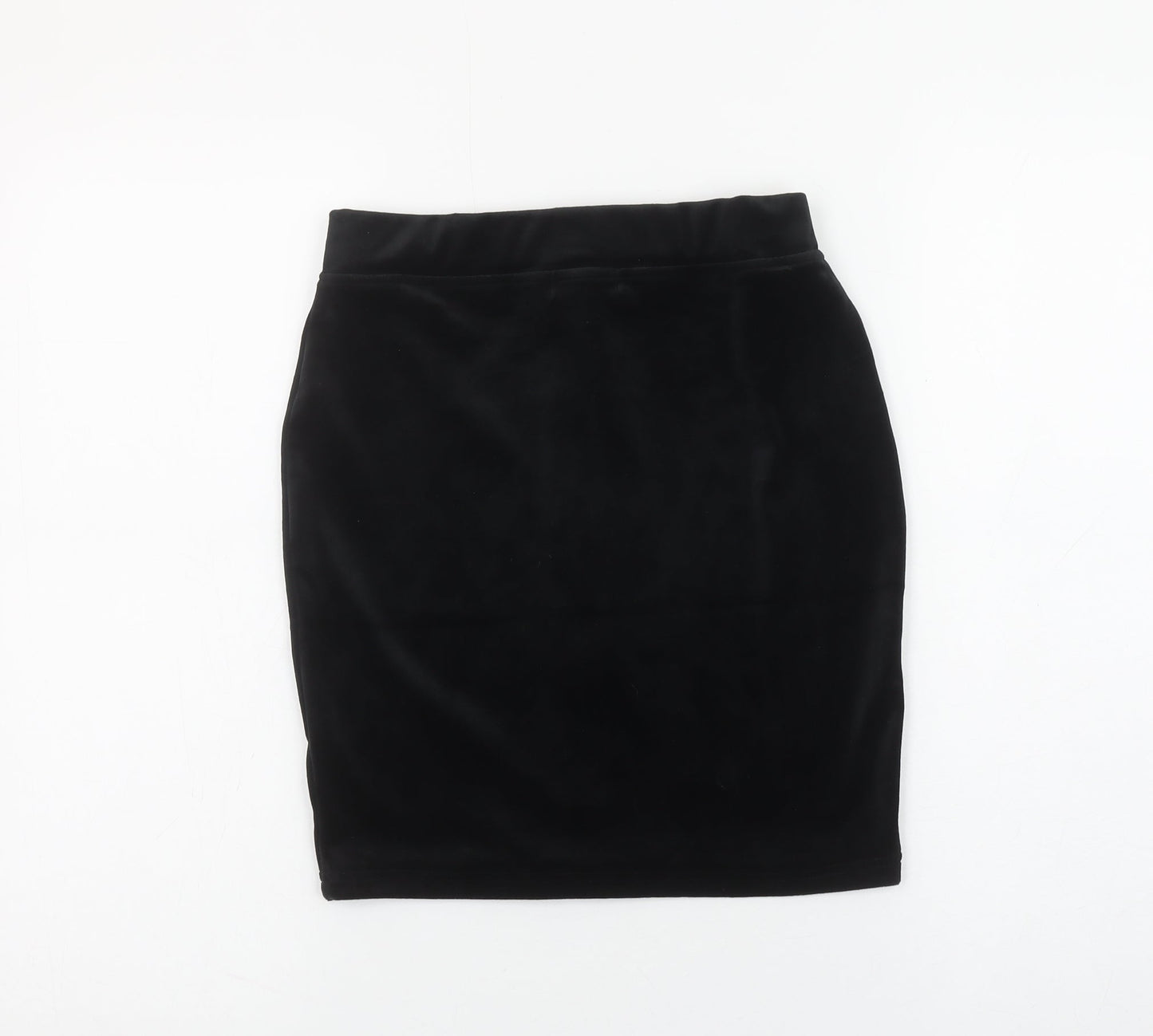 Project X Paris Womens Black XS Velvet Zip Pencil Skirt