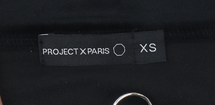 Project X Paris Womens Black XS Velvet Zip Pencil Skirt