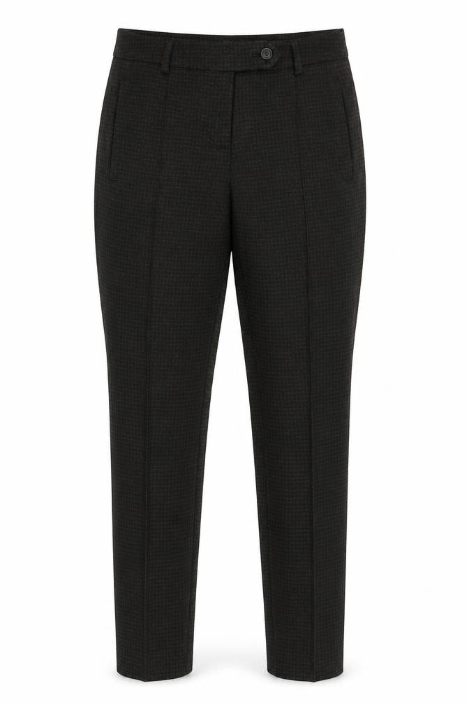 Next Women Brown Check Tailored Slim Tapered Trousers Size 6