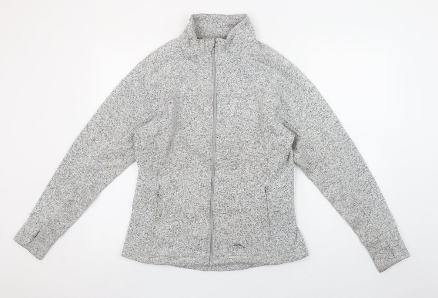 Trespass Womens Grey Full Zip Knit Fleece Jacket UK 12