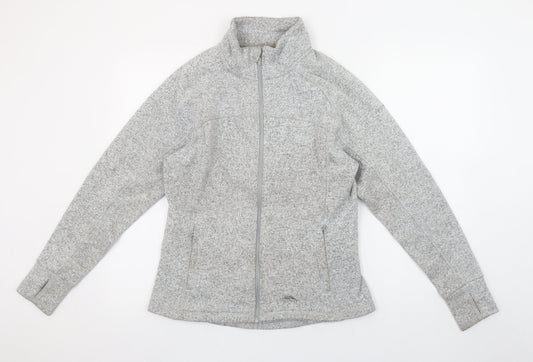Trespass Womens Grey Full Zip Knit Fleece Jacket UK 12