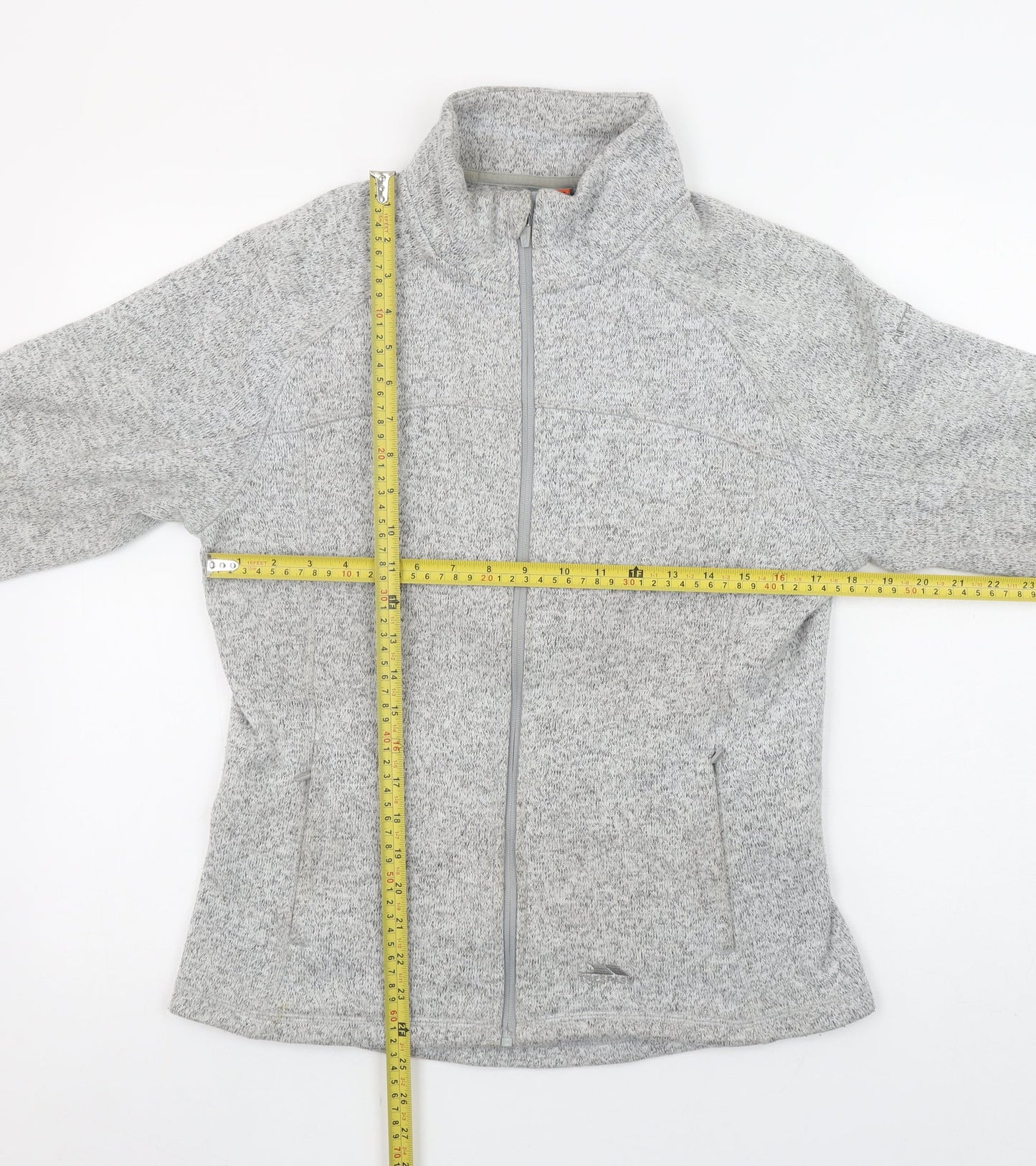 Trespass Womens Grey Full Zip Knit Fleece Jacket UK 12