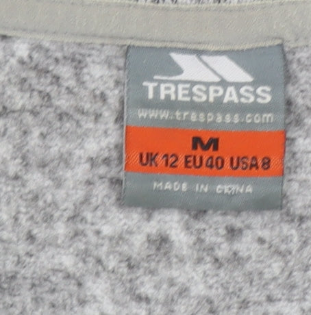 Trespass Womens Grey Full Zip Knit Fleece Jacket UK 12
