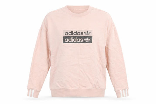 Adidas Womens Pink Crew Neck Pullover Sweatshirt Size 14 Cotton