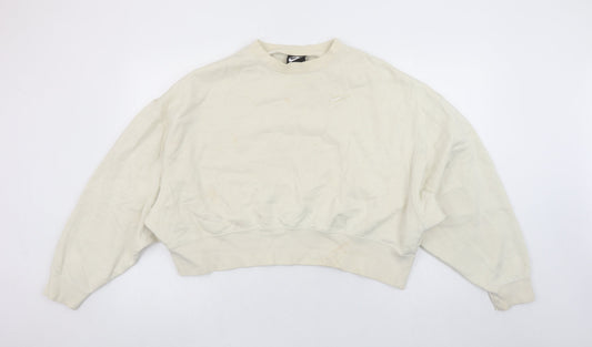 Nike Women's Beige Crew Neck Pullover Sweatshirt Size S