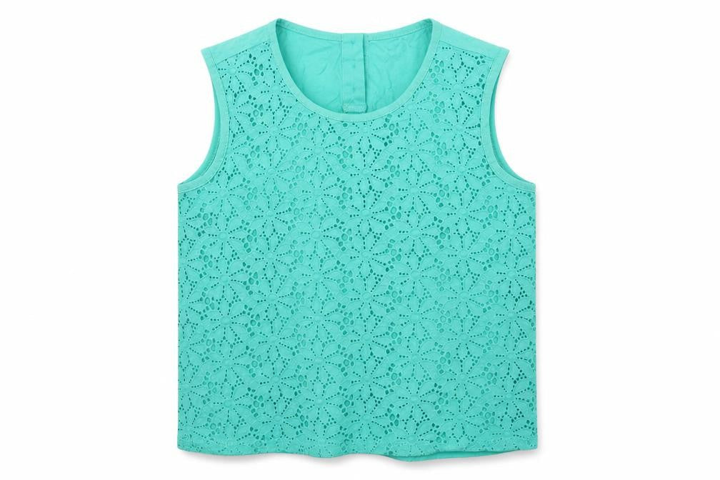 By Henry Holland Women's Green Lace Cotton Blouse Size 12