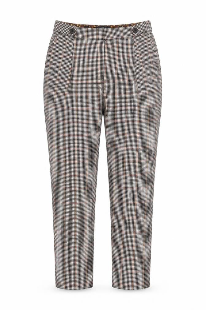 Next Tailoring Women's Multicoloured Check Slim Tapered Trousers Size 8