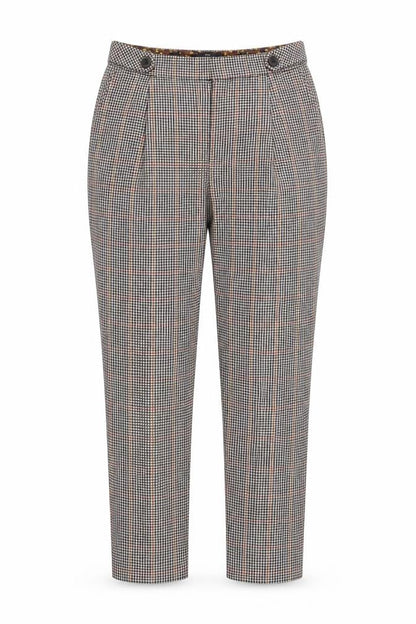 Next Tailoring Women's Multicoloured Check Slim Tapered Trousers Size 8