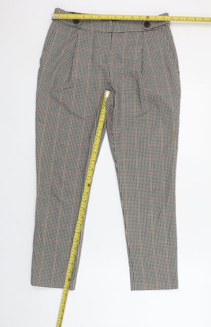 Next Tailoring Women's Multicoloured Check Slim Tapered Trousers Size 8