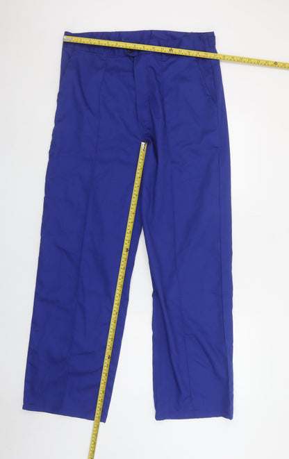 WORK SAFE Men's Blue Cargo Workwear Trousers L Regular Fit 36 in