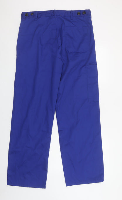 WORK SAFE Men's Blue Cargo Workwear Trousers L Regular Fit 36 in