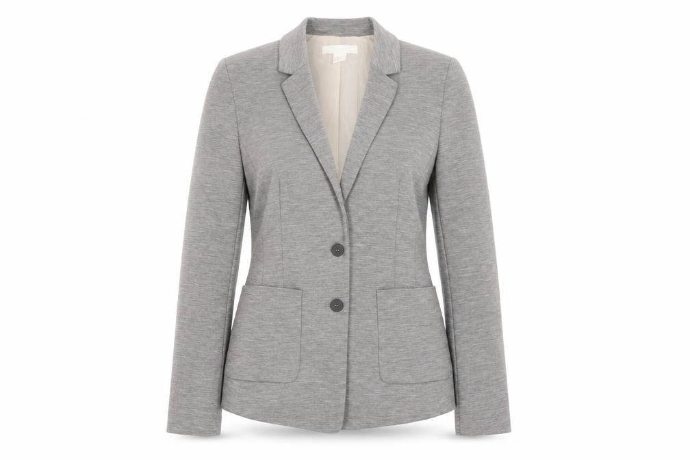 H&M Women's Grey Regular Fit Two-Button Blazer Jacket Size 8